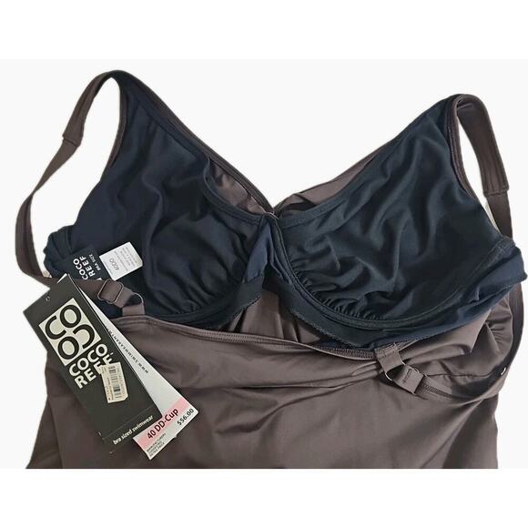 Coco Reef Tankini Top 40DD Bra Size Brown Swimsuit Tank Top NWT. - Picture 15 of 16